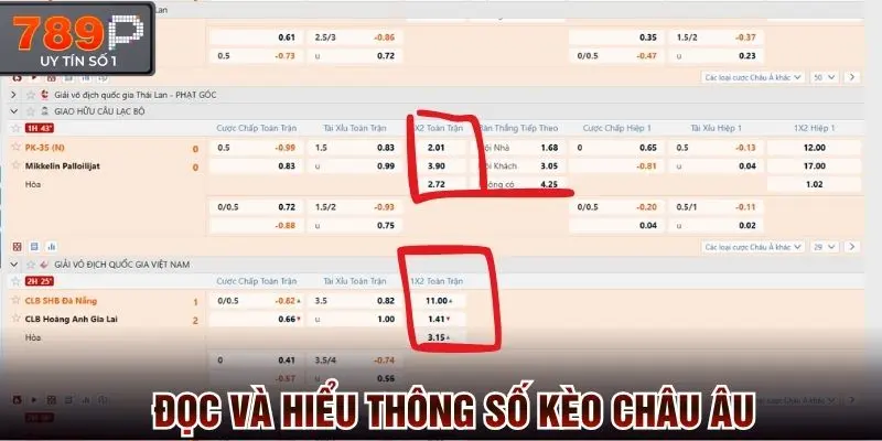 Đọc và hiểu thông số kèo châu Âu bóng đá